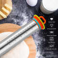 New best Selling Kitchen Gadget Bakeware Tools Christmas Gift Baking Stainless Steel Adjustable Rolling Pin with lines